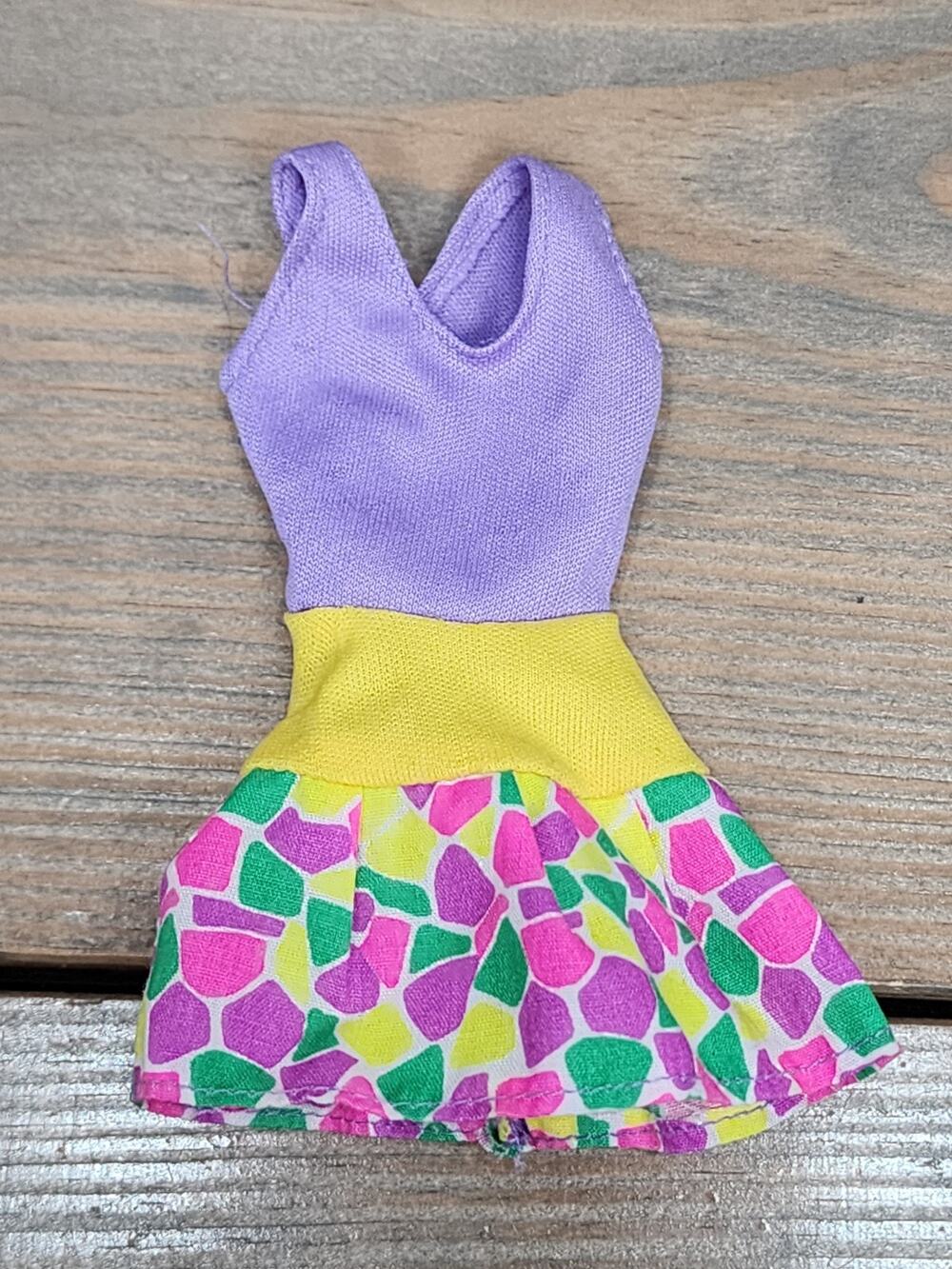 Barbie Dress Pink Paint Splatter Yellow Green